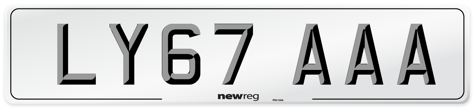 LY67 AAA Number Plate from New Reg